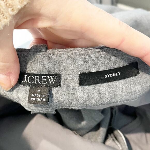 J. Crew Sydney High Rise Wide Leg Cropped Dress Trouser Pants Gray 2 - Picture 2 of 4